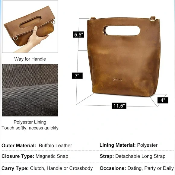 S-Zone leather crossbody purse bag - Picture 11 of 15